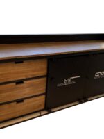 미국식 사이드보드 상업용 견고한 목재 다기능 티 캐비닛 벽면 레트로 철 주방 준비 캐비닛 보관 캐비닛 - 이미지 5