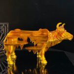 수지 골든 소 모양 드라이 아이스 특성 그물 레드 핫팟 레스토랑 크리에이티브 플레이트 바베큐 예술적 컨셉 소 모양 테마 식기 - 이미지 4