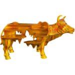 수지 골든 소 모양 드라이 아이스 특성 그물 레드 핫팟 레스토랑 크리에이티브 플레이트 바베큐 예술적 컨셉 소 모양 테마 식기 - 이미지 5