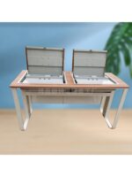 멀티미디어 학교 컴퓨터실 숨겨진 임베디드 플립 컴퓨터 테이블 금속 올인원 기계는 올리고 내릴 수 있는 접이식 교육 테이블 - 이미지 3