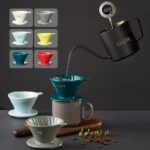 V0 세라믹 커피 필터 컵 미국 핸드 드립 필터 V60 콘 필터 사무실 스테이션 필터지 핸드 브루 포트 - 이미지 2