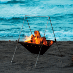 UNIFLAME 야외 캠핑 모닥불 스탠드 450 스테인리스 스틸 접이식 및 보관 용이