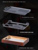 한국 상업용 알루미늄 합금 화상 방지 바베큐 단열로 가열 끈로 고체 알코올로 숯 양고기 갈비 노스틱 플레이트 - 이미지 4