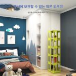 크리에이티브 360도 회전 다기능 소형 공간 홈 스토리지 랙 화분 랙 바닥 학생 책장 - 이미지 3