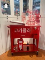 코카콜라 트롤리 냉장 단열 상자 얼음통 캐비닛 접이식 유리 보관 티 사이드 테이블 레트로 랙 - 이미지 4