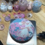 에나멜 구이 도구 유약 충전 리프팅 플랫폼 에나멜 충전 도구 보호용 목 콘 - 이미지 3