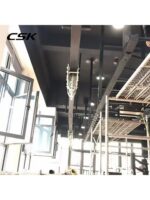 상업적 용도로 공간 활용도를 높이기 위해 현장에 맞는 모래주머니 풀리가 장착된 맞춤형 상부 호이스트 모래주머니 트랙 슬라이드 - 이미지 2