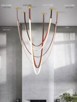 이탈리아 미니멀리스트 벨트 디자이너 모델 룸 빈 거실 로프트 하이 빌라 계단 레스토랑 샹들리에 - 이미지 4