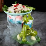 인터넷 스타 핫팟 레스토랑 곱창 해산물 가재 드라이아이스 창의적인 식기 개인화 특수 모양 황소개구리 훈제 용기 도금 - 이미지 2