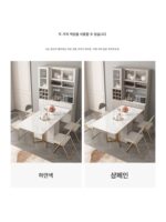 록 슬래브 접이식 식탁, 다이닝 사이드 캐비닛, 통합 다기능 보관 와인 캐비닛, 현대 가정용 소형 아파트 접이식 식탁 - 이미지 5