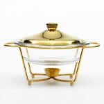 레스토랑 스테인리스 스틸 오픈 스토브 가정용 유리 원형 수프 냄비 그릇 호텔 건조 냄비 캔들 가열 식기 냄비 스토브