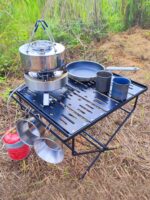 한투 신제품 출시 난로 옆 탁자 야외용 나무 난로 전술 탁자 야외용 접이식 탁자 다목적 탁자 - 이미지 3