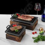 한국 대형 슬레이트 그릴 슬레이트 그릴 플레이트 알코올 가열 직사각형 그릴 플레이트 알루미늄 합금 테판야키 스테이크 - 이미지 3