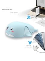 고가 여자용 마우스 무선 블루투스 충전식 배터리 범용 데스크탑 노트북 무소음 돌고래 귀여움 - 이미지 3