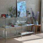 모던 심플 멀티 레이어 플로어 스탠딩 화장품 투명 디스플레이 캐비닛 유리 수납 랙 신발 가방 액세서리 수납 디스플레이 랙 - 이미지 2