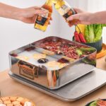 스테인레스 스틸 핫팟 냄비 상업용 정사각형 분지 두껍고 깊어짐 304 3층 복합 스틸 어머니-자식 만다린 오리 냄비 정사각형