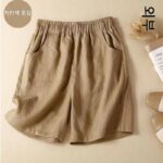 해외 무역 수출 이탈리아 대형 브랜드 마지막 주문 원래 주문 캐비닛에서 제거 남은 주문 코튼 및 리넨 반바지 여성 여름 반바지 캐주얼 바지