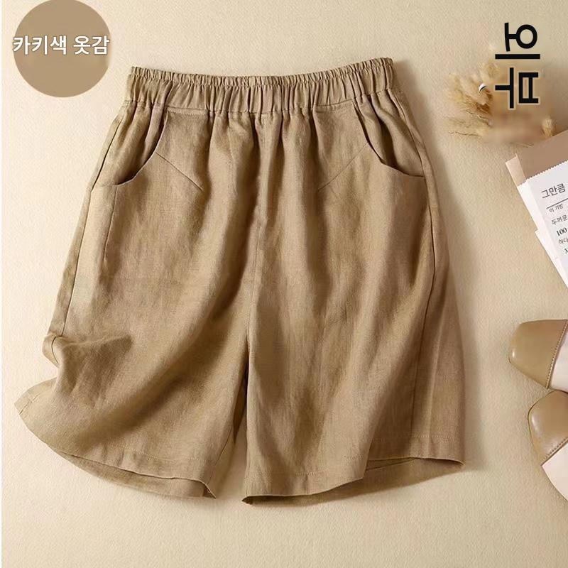 main_679277189447_0-1 해외 무역 수출 이탈리아 대형 브랜드 마지막 주문 원래 주문 캐비닛에서 제거 남은 주문 코튼 및 리넨 반바지 여성 여름 반바지 캐주얼 바지 - 이미지 1