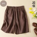 해외 무역 수출 이탈리아 대형 브랜드 마지막 주문 원래 주문 캐비닛에서 제거 남은 주문 코튼 및 리넨 반바지 여성 여름 반바지 캐주얼 바지 - 이미지 4