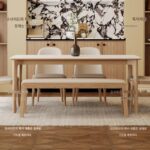 오리지널 우드 크림 스타일 퓨어 화이트 록 보드 다이닝 테이블과 의자 조합 노르딕 일본 스타일 소형 가정용 애쉬 솔리드 우드 다이닝 테이블 - 이미지 2