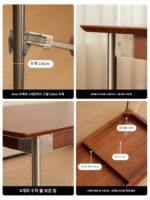 [샤오완가구] 원목 식탁 레트로 홈 소형 아파트 북유럽 일본식 직사각형 통나무 식탁과 의자 - 이미지 4