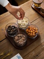 일본식 분할 과일 접시 홈 거실 커피 테이블 뚜껑이 있는 접시 둥근 유리 그릇 과일 간식 접시 말린 과일 심플 - 이미지 5