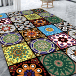 북유럽 레트로 카펫 거실 바닥 매트 침실 침대 옆 다다미 터키식 페르시아 카펫 넓은 공간 전체 맞춤 제작 - 이미지 2