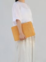 애플 맥북 컴퓨터 레트로 가죽 케이스 라이너 백 노란색 정품 가죽 식물성 태닝 가죽 MACX01S에 적합 - 이미지 4