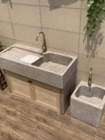 대리석 풀 홈 발코니 화강암 싱크대 야외 안뜰 통합 스톤 세면대 알루미늄 캐비닛 도어 포함 - 이미지 2