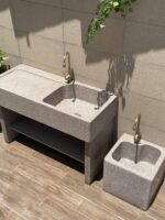 대리석 풀 홈 발코니 화강암 싱크대 야외 안뜰 통합 스톤 세면대 알루미늄 캐비닛 도어 포함 - 이미지 3