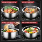 독일산 316 스테인리스 밥그릇 가정용 벌집모양 노스틱 소형 수프 냄비 샐러드 조리 그릇 인스턴트 국수 뚝배기 밥그릇 두꺼운 - 이미지 3