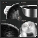 독일산 316 스테인리스 밥그릇 가정용 벌집모양 노스틱 소형 수프 냄비 샐러드 조리 그릇 인스턴트 국수 뚝배기 밥그릇 두꺼운 - 이미지 4