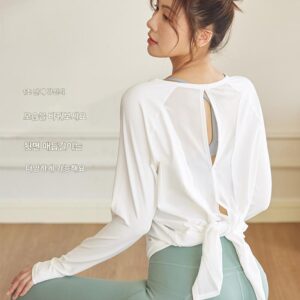 Xixiwu 고급 스포츠 상의 여성용 달리기 속건 요가복 느슨한 필라테스 트레이닝 긴팔 티셔츠 가을