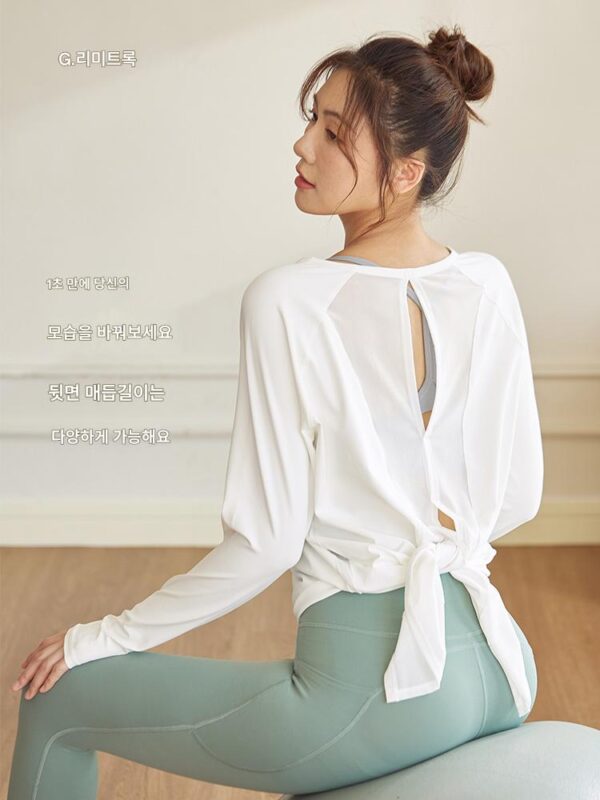 Xixiwu 고급 스포츠 상의 여성용 달리기 속건 요가복 느슨한 필라테스 트레이닝 긴팔 티셔츠 가을