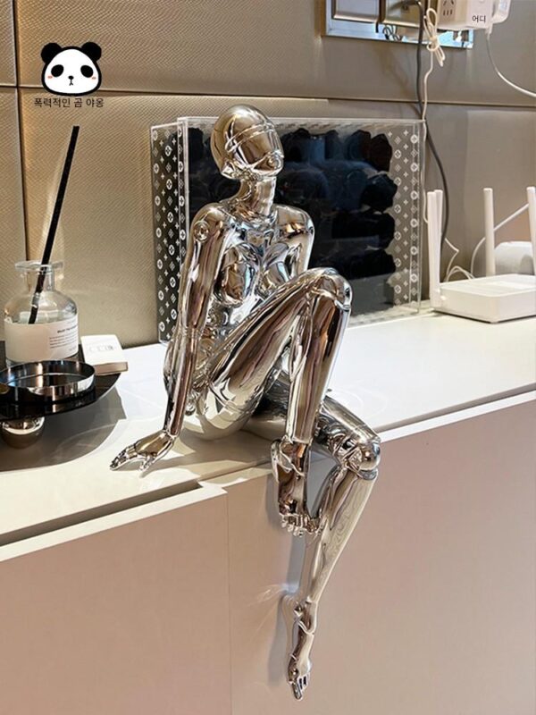 가벼운 고급 전기 도금 소라야마 지 기계 여신 장식품 손으로 만든 첨단 기술 거실 입구 사무실 장식