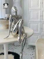 가벼운 고급 전기 도금 소라야마 지 기계 여신 장식품 손으로 만든 첨단 기술 거실 입구 사무실 장식 - 이미지 3