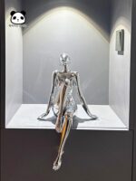 가벼운 고급 전기 도금 소라야마 지 기계 여신 장식품 손으로 만든 첨단 기술 거실 입구 사무실 장식 - 이미지 4