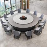 전기식탁 대형원형탁자 호텔식당 상업용 록플레이트 턴테이블 아이언아트 15인용 20인용 유럽식 냄비테이블