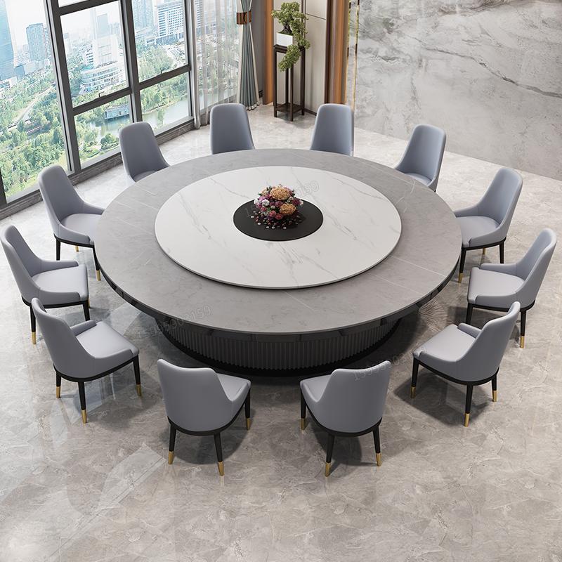 main_683187410281_0-1 전기식탁 대형원형탁자 호텔식당 상업용 록플레이트 턴테이블 아이언아트 15인용 20인용 유럽식 냄비테이블 - 이미지 1