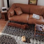 중세풍 주택 블랙 레트로 루프 파일 카펫 거실 고급 커피 테이블 매트 침실 서재 옷장 카펫 매트 - 이미지 2