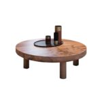 북유럽 원목 원형 커피 테이블 홈 거실 통나무 소형 ​​원형 테이블 심플한 일본식 홈스테이 레트로 디자이너 티 테이블 - 이미지 5