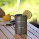 AT 야외 레트로 오일 통 컵 크리에이티브 컬러풀 머그 캠핑 티컵 대용량 캠핑 여행 식수 - 이미지 2