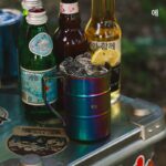 AT 야외 레트로 오일 통 컵 크리에이티브 컬러풀 머그 캠핑 티컵 대용량 캠핑 여행 식수 - 이미지 3