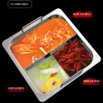 특대 두께 스테인리스 스틸 사각 냄비 귀 달린 냄비 만다린 오리 냄비 머더 냄비 유도 쿠커 특수 냄비 냄비 상업용 투명 수프 - 이미지 2