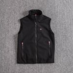 외국 무역 가을과 겨울 남성 새로운 플러스 벨벳 조끼 야외 스탠드 칼라 소프트 쉘 레저 스포츠 조끼 민소매 블랙 조끼