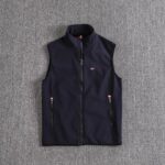 외국 무역 가을과 겨울 남성 새로운 플러스 벨벳 조끼 야외 스탠드 칼라 소프트 쉘 레저 스포츠 조끼 민소매 블랙 조끼 - 이미지 3