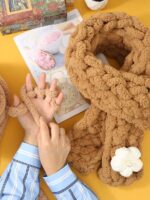 크레용신짱 같은 스카프 원사 울 손뜨개 DIY 아다이 같은 두꺼운 아이스캣테일 원사 손가락 원사 - 이미지 2