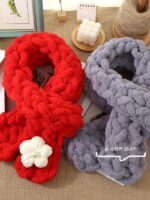 크레용신짱 같은 스카프 원사 울 손뜨개 DIY 아다이 같은 두꺼운 아이스캣테일 원사 손가락 원사 - 이미지 5