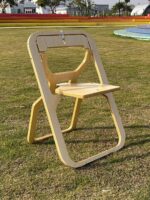 디자이너 솔리드 우드 다이닝 체어 넷 레드 홈 크리에이티브 초박형 플랫 폴딩 체어 소형 가정용 등받이 의자 야외 실내 - 이미지 2