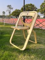 디자이너 솔리드 우드 다이닝 체어 넷 레드 홈 크리에이티브 초박형 플랫 폴딩 체어 소형 가정용 등받이 의자 야외 실내 - 이미지 3